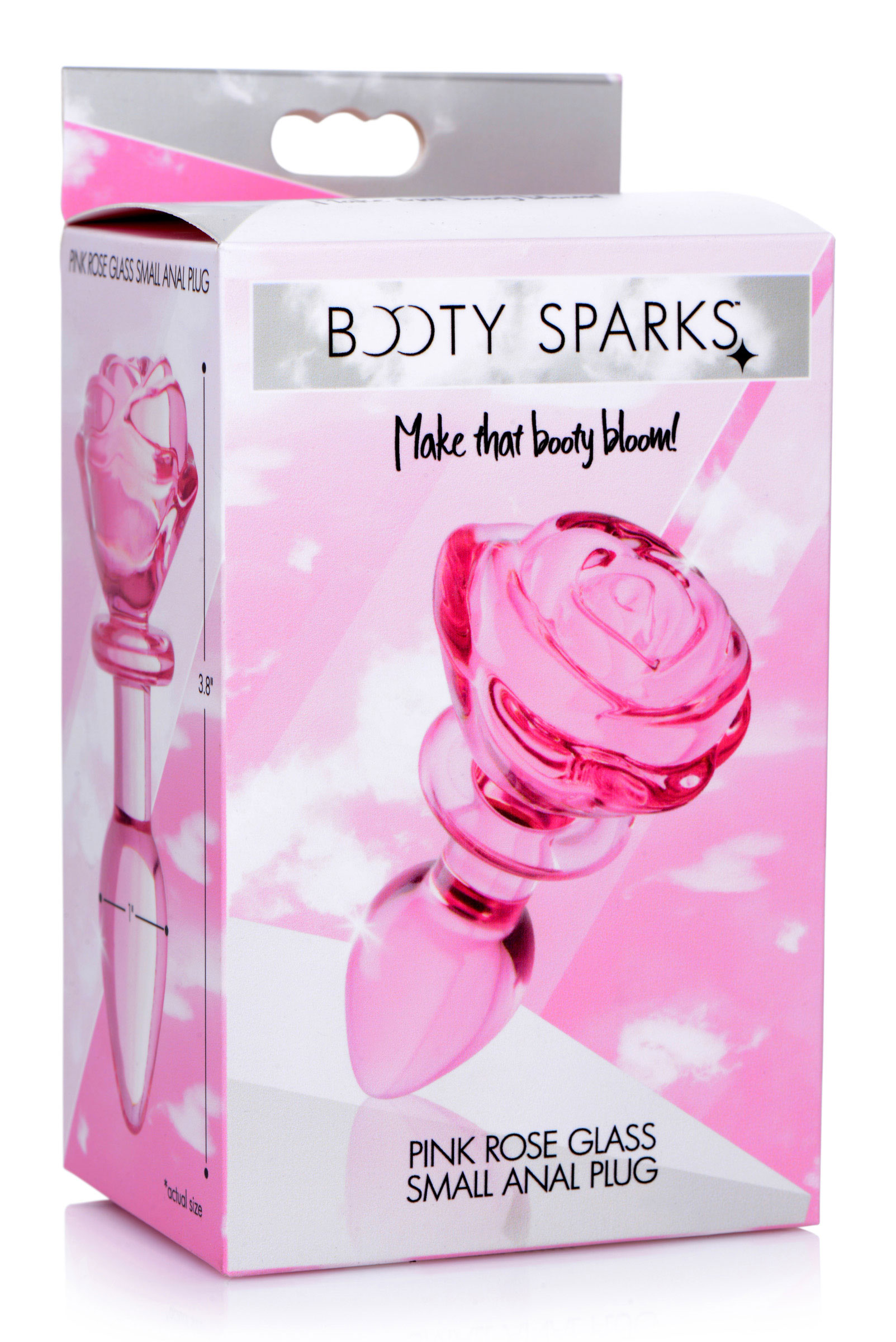 NXcKtrKxEFvmHPcC6wKRABL6M9eFi3DB Pink Rose Glass Anal Plug - Small - Image 1