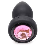 28x Silicone Vibrating Pink Gem Anal Plug With Remote - Small - Image 2