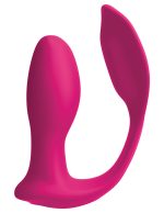 Threesome Double Ecstacy Silicone Vibrator - Pink - Image 2