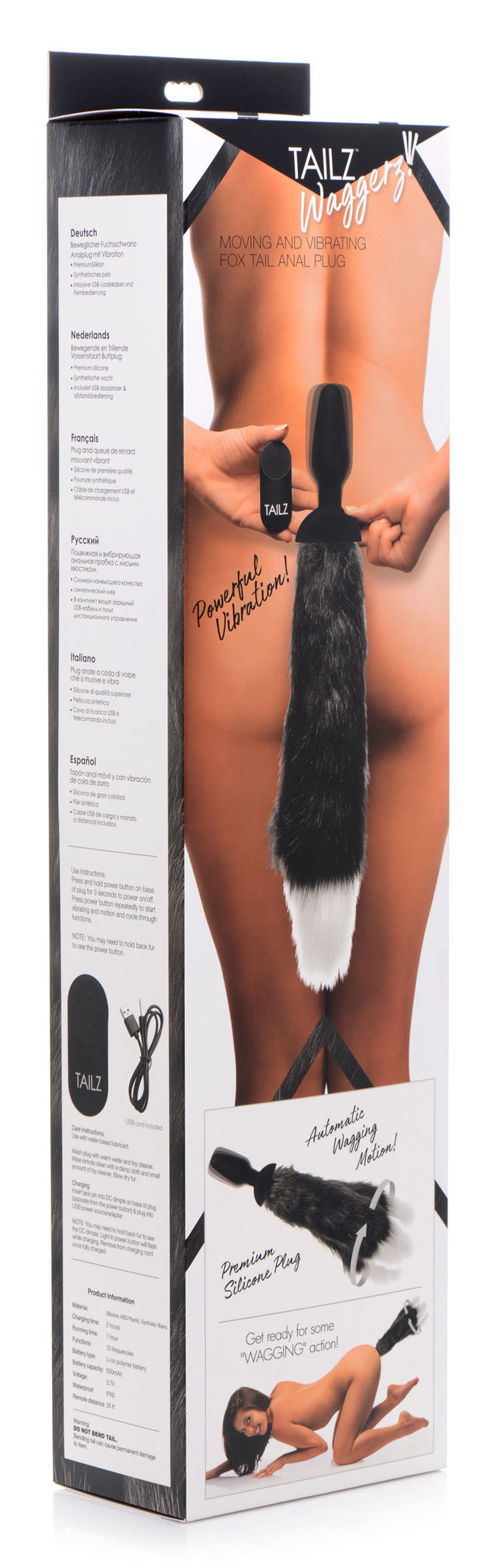OObtGdEE9CyqLRFVzUej059zXXAYmqpl Waggerz Moving and Vibrating Fox Tail Anal Plug - Image 1