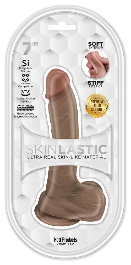 OVmj7GXxFFW9F9YEFCOLLqA52GuzvX4W Skinsations - Skinlastic - Sliding Skin Dildo - 7-Inch With Suction Base - Image 1