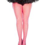 Mini Diamond Net Spandex Pantyhose - Queen Size - Hot Pink