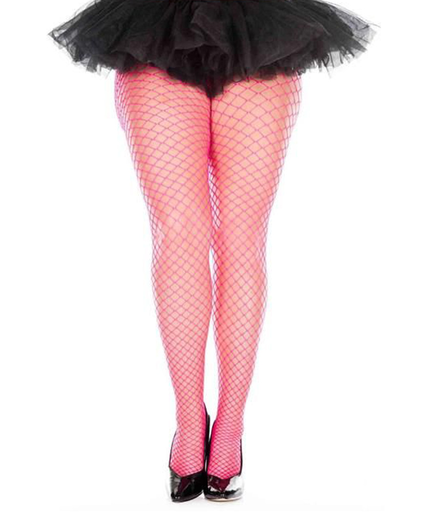 OYksfPrDLjchfHG5ImUXDxsy0zmSzufk Mini Diamond Net Spandex Pantyhose - Queen Size - Hot Pink - Image 1