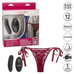 Remote Control Lace Thong Set - Burgundy - Image 11