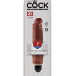 King Cock 7 Inch Vibrating Stiffy - Brown