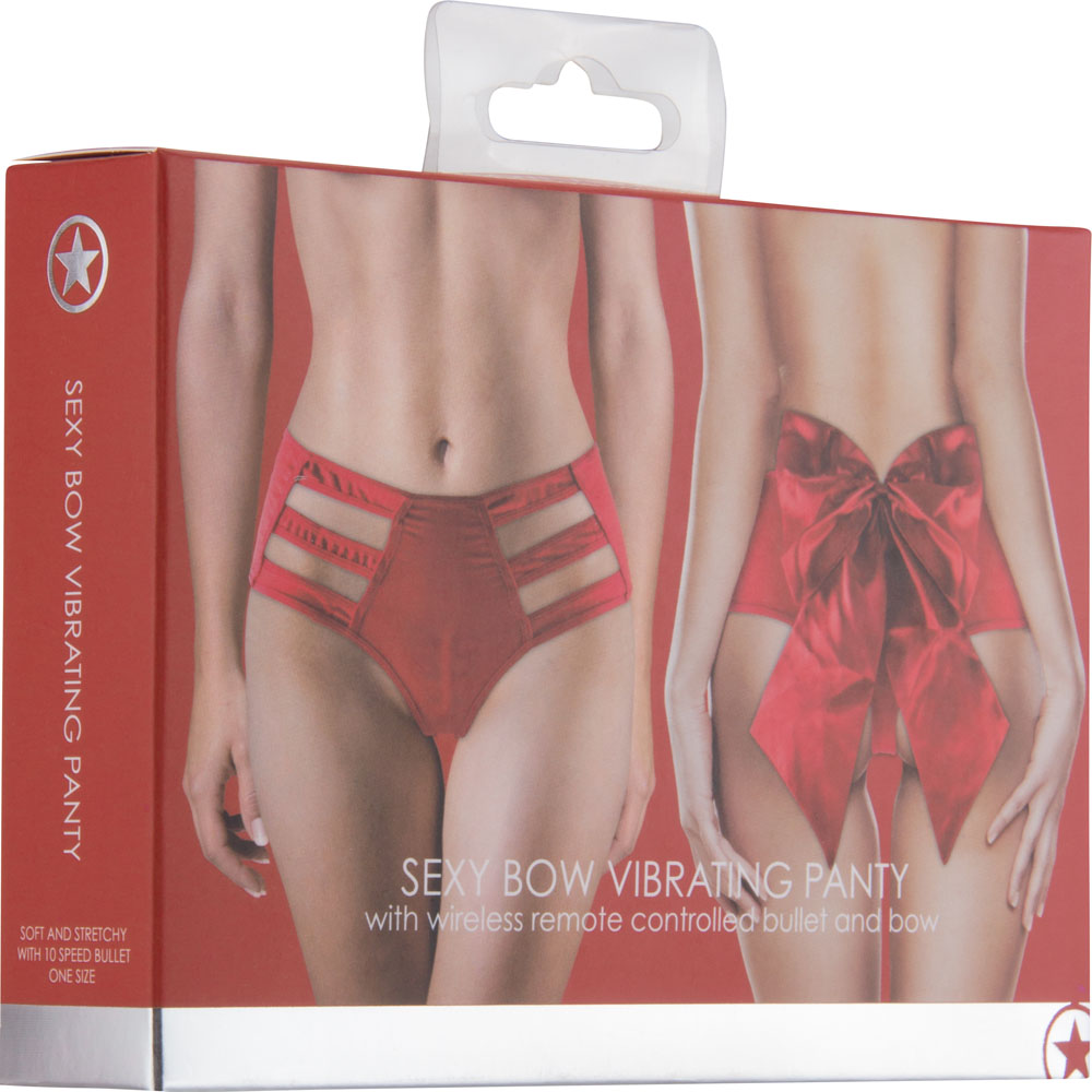 POCO5eSZvvEZmSlY0p1I4U3UbFdFKFXX Sexy Bow Vibrating Panty - Red - Image 1