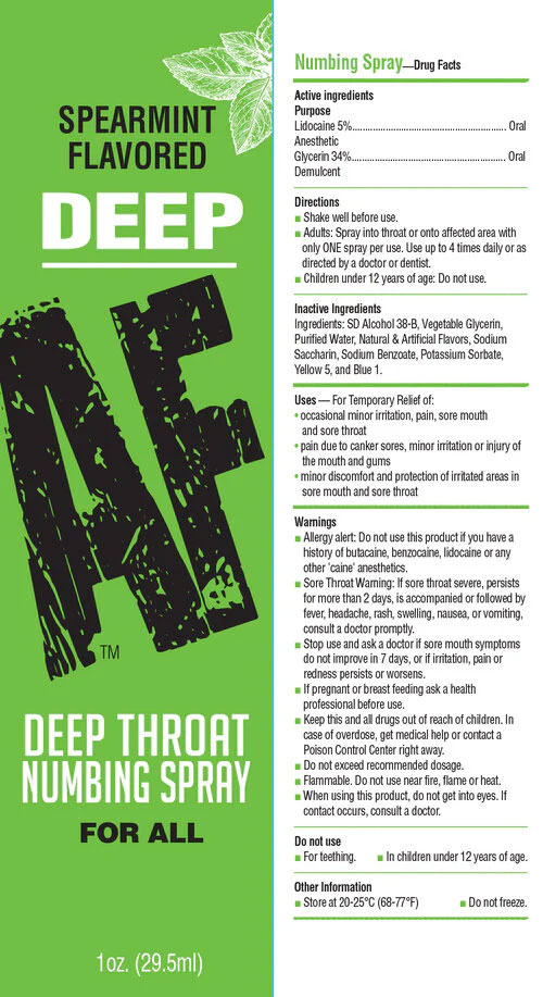 PZg7tyBx Deep Af - Spearmint Flavored Deep Throat Spray - 1 Oz - Image 1