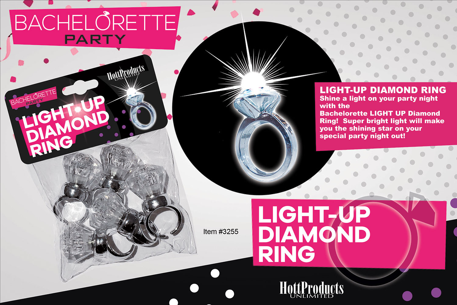 Pb8sXDfzwL1d39OJuFyedjCeRCqMahes Light Up Diamond Ring 5 Pk - Image 1
