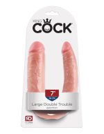 King Cock Double Trouble - Large - Flesh - Image 5