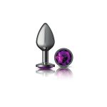 Purple Round Gem Gunmetal Metal Plug - Md - Image 4