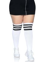 Over the Knee Athletic Socks - 1x/2x - White/black - Image 3