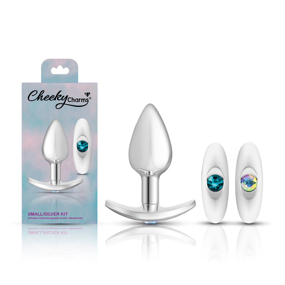 QNRWbqt1 Silver Anchor Buttplug Kit - Clear Iridescent/teal - Image 1