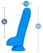 Neo - 9 Inch Dual Density Dildo - Neon Blue - Image 5