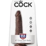 King Cock 6 Inch Cock With Balls - Brown