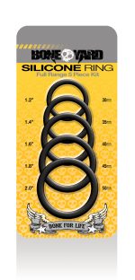 Boneyard Silicone Ring 5 Pc Kit - Black