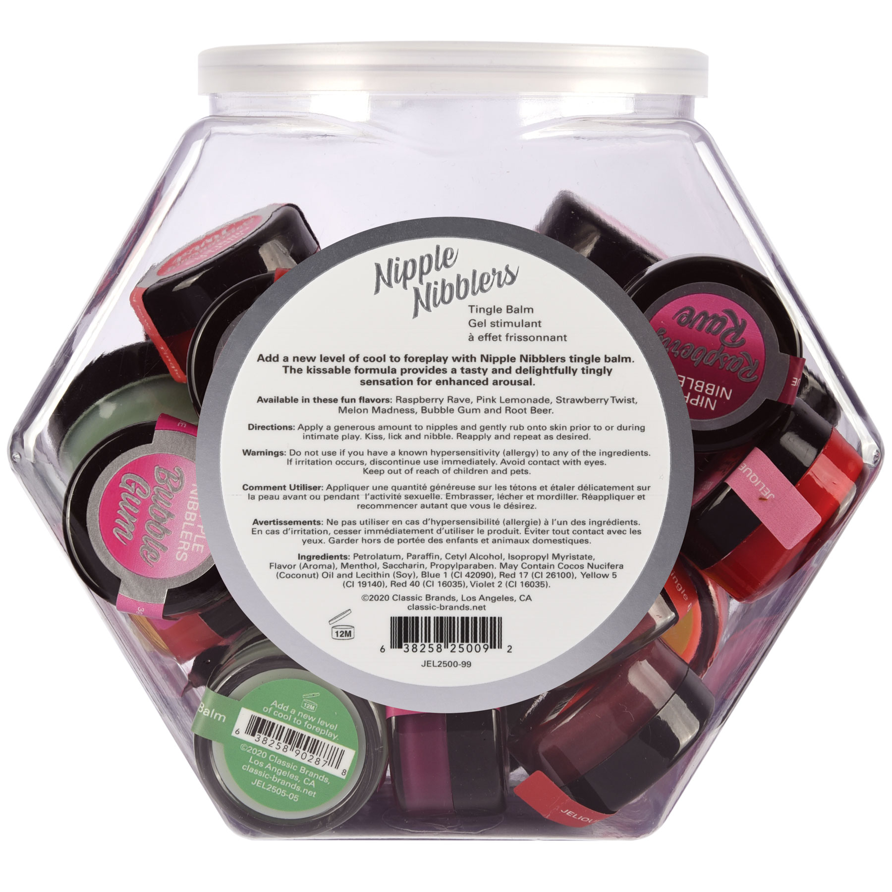 QhvXETdkaLn9nSRkXZ1ErYylHZ6rIJ4d Nipple Nibblers Tingle Balm - 36 Pc. Bowl - 3gm Jars Assorted - Image 1