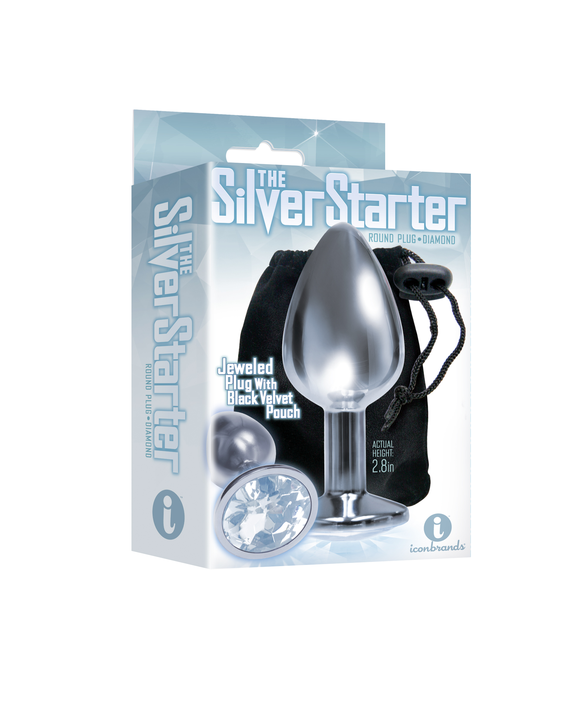 R2uW4UMI74DZpKSDzJ4PAkCa6uDDAnQX The 9's the Silver Starter Bejeweled Stainless Steel Plug - Diamond - Image 1