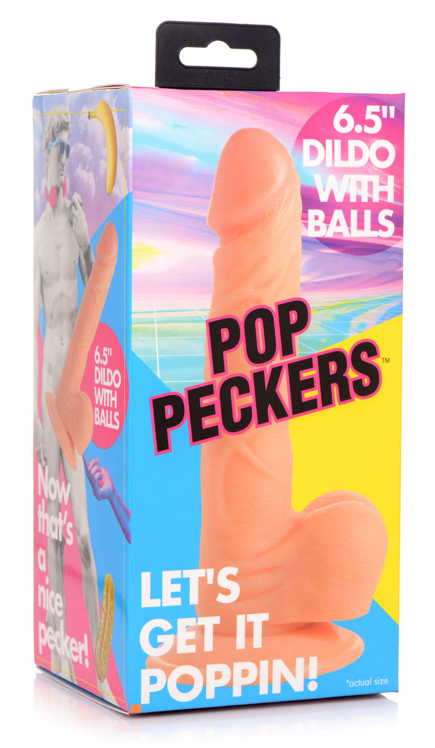 R8R8Kd8L1CT7b4CSDUuZfCPW8bVfkZxi Pop Pecker 6.5 Inch Dildo With Balls - Light - Image 1