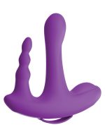 Threesome Rock n' Ride Silicone Vibrator - Purple - Image 2