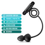 Anal Adventures - Platinum - Silicone Anal Plug With Vibrating C-Ring - Black - Image 5