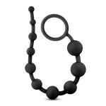 Anal Adventures - Platinum - Silicone 10 Anal Beads - Black - Image 2