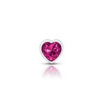 Bright Pink Heart Gem Silver Metal Plug - Sm - Image 6