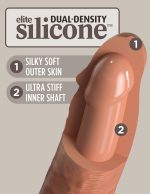 8 Inch Dual Density Vibe Silicone Cock - Tan Cock - Tan - Image 4