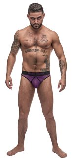 Airotic Mesh Enhancer Thong - Purple - S/m