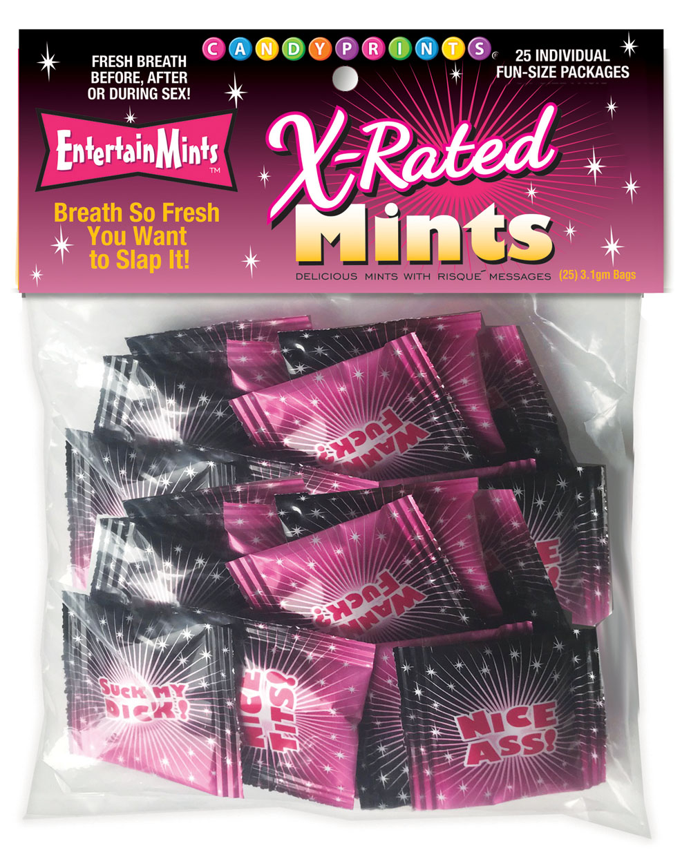 S5ot7wKjq0FLxZk5fe96pZhlV3EW92f4 X-Rated Mints - Bag of 25 Individual Fun-Size Packages - Image 1