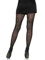 Leopard Net Tights - One Size - Black - Image 3