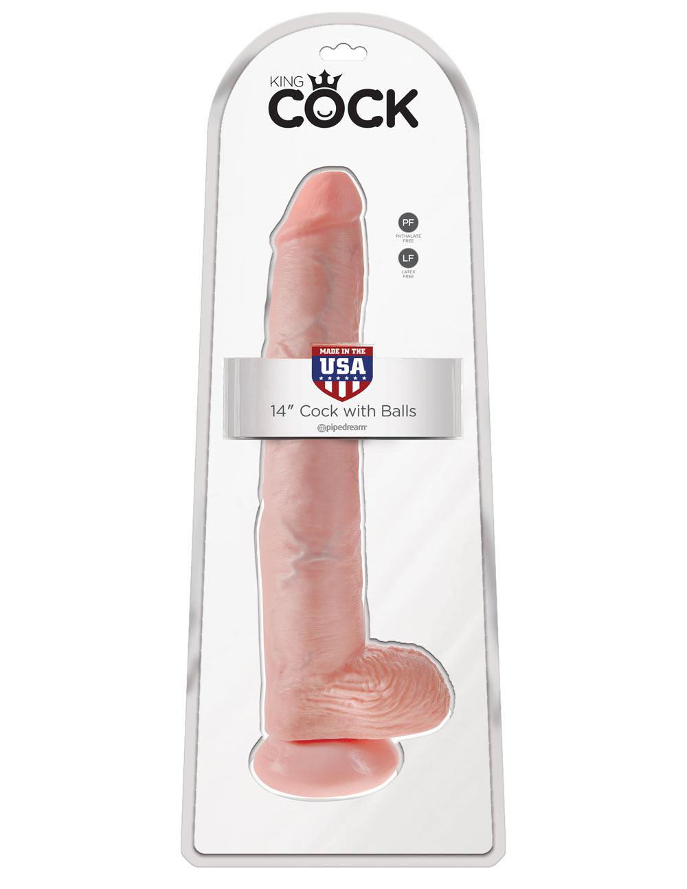 SB4dTg95oihTTmjoMgZLbg0hfKgOqQ6g King Cock 14 Inch Cock With Balls - Light - Image 1