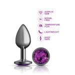 Purple Round Gem Gunmetal Metal Plug - Sm - Image 8