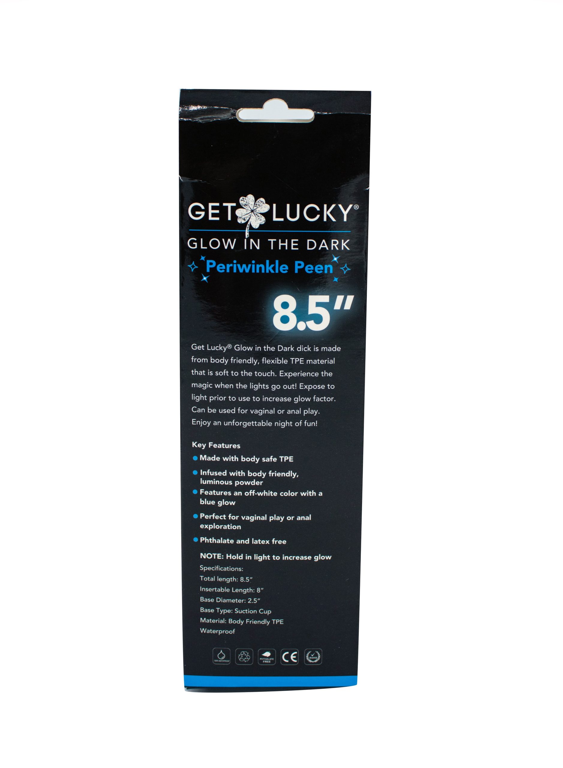 SJVjWHFwZxBnmJdlL7wtwfLAa06DqTX5 Glow-in-the-Dark Periwinkle Peen Dildo 8.5" - Image 1