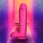 Neo Elite - 10 Inch Silicone Dual Density Cock with Balls - Neon Pink - Image 3