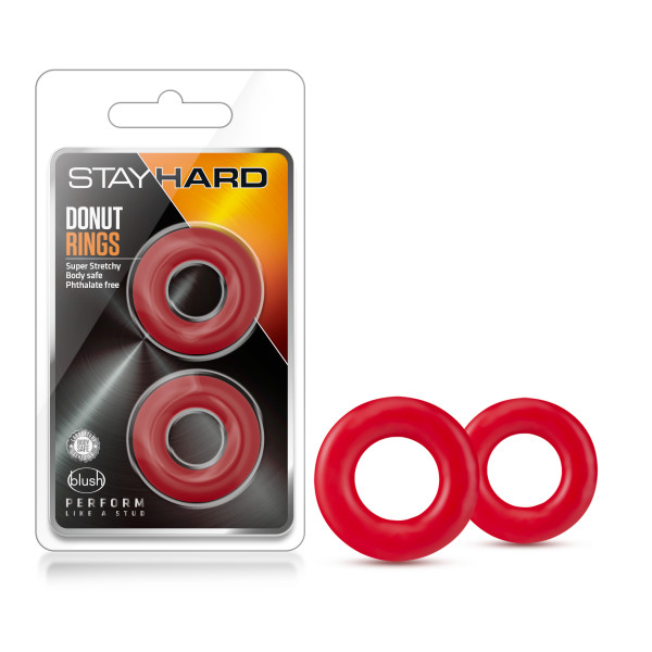 SapQVXFszraxfRKjK2TIZpEM0O2udoIS Stay Hard - Donut Rings - Red - Image 1