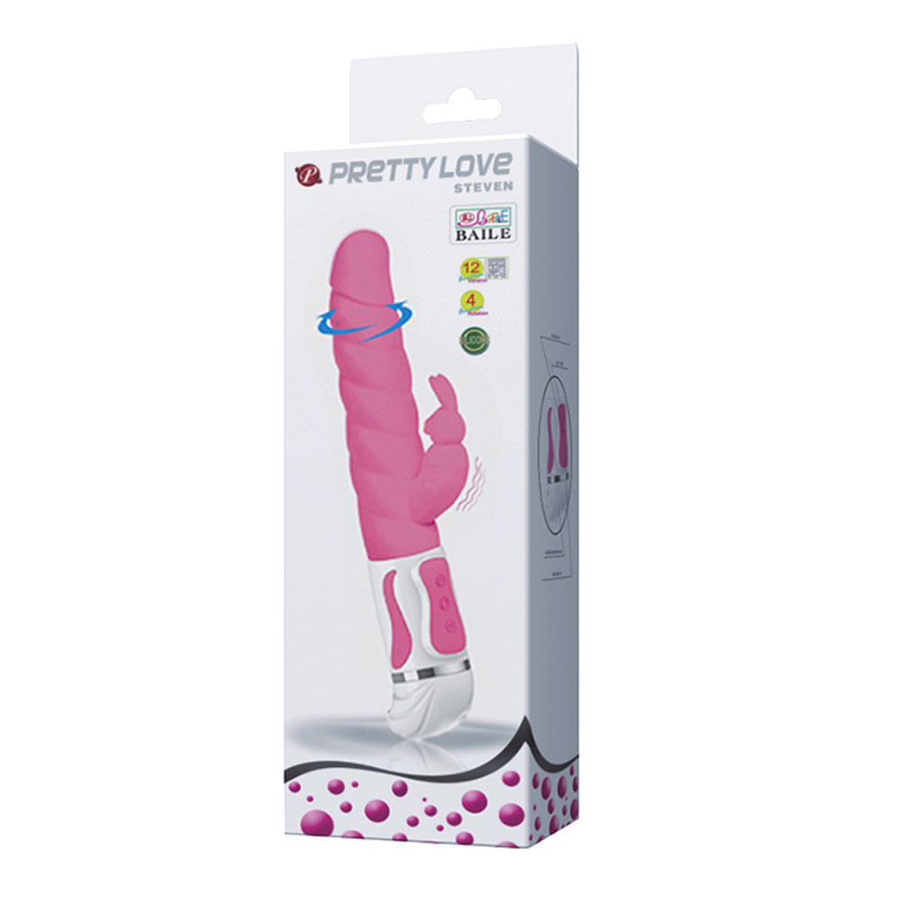 SlYDEfkI3rcSI3VQ9GUnKruPt0Y6y4j9 Pretty Love Steven 12 Function Rabbit Style Vibrator - Pink - Image 1