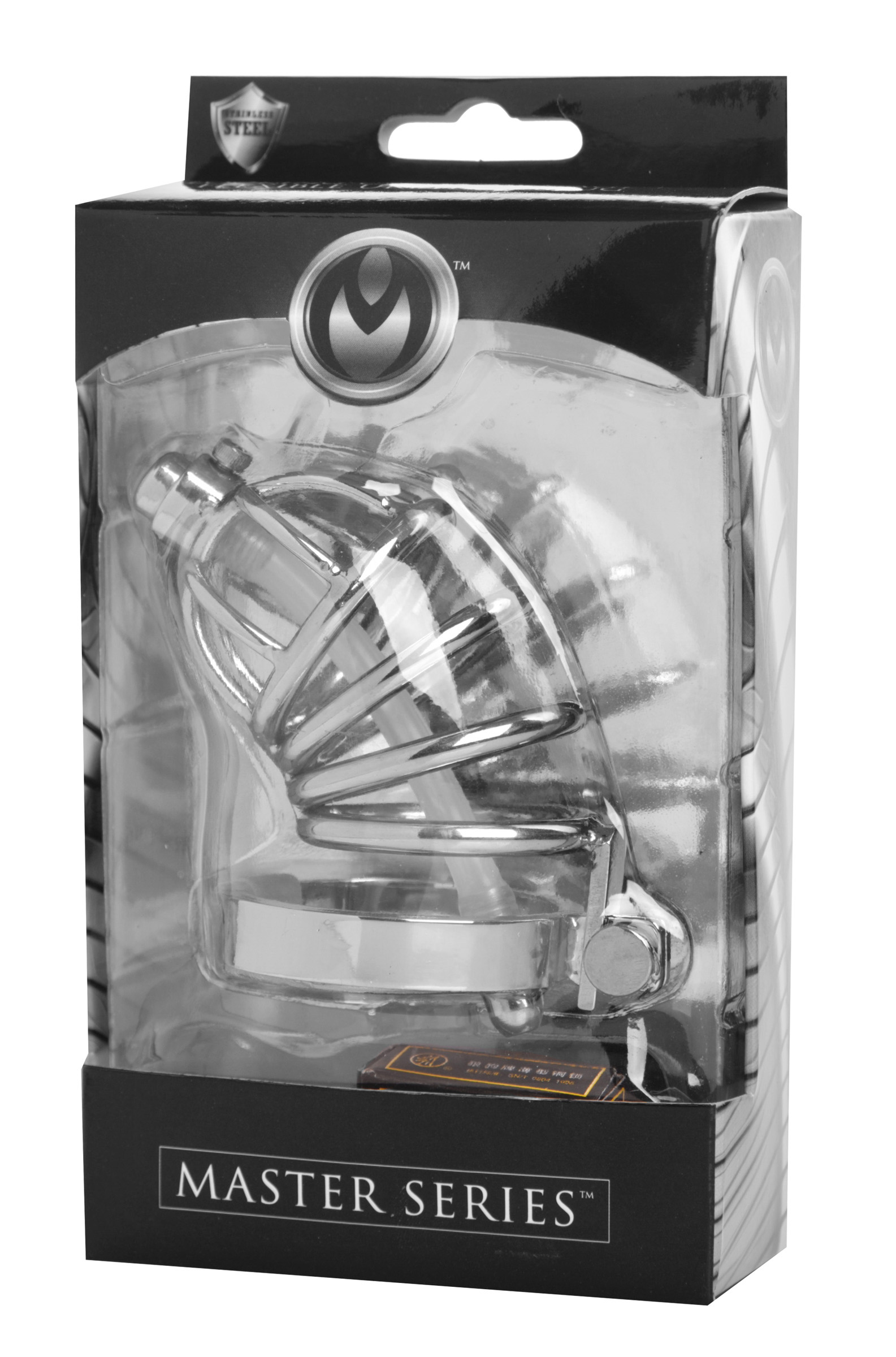 Sou56TEusbBuwJcoy7nJtaGpejrpAkmd Stainless Steel Chastity Cage With Silicone Urethral Plug - Image 1