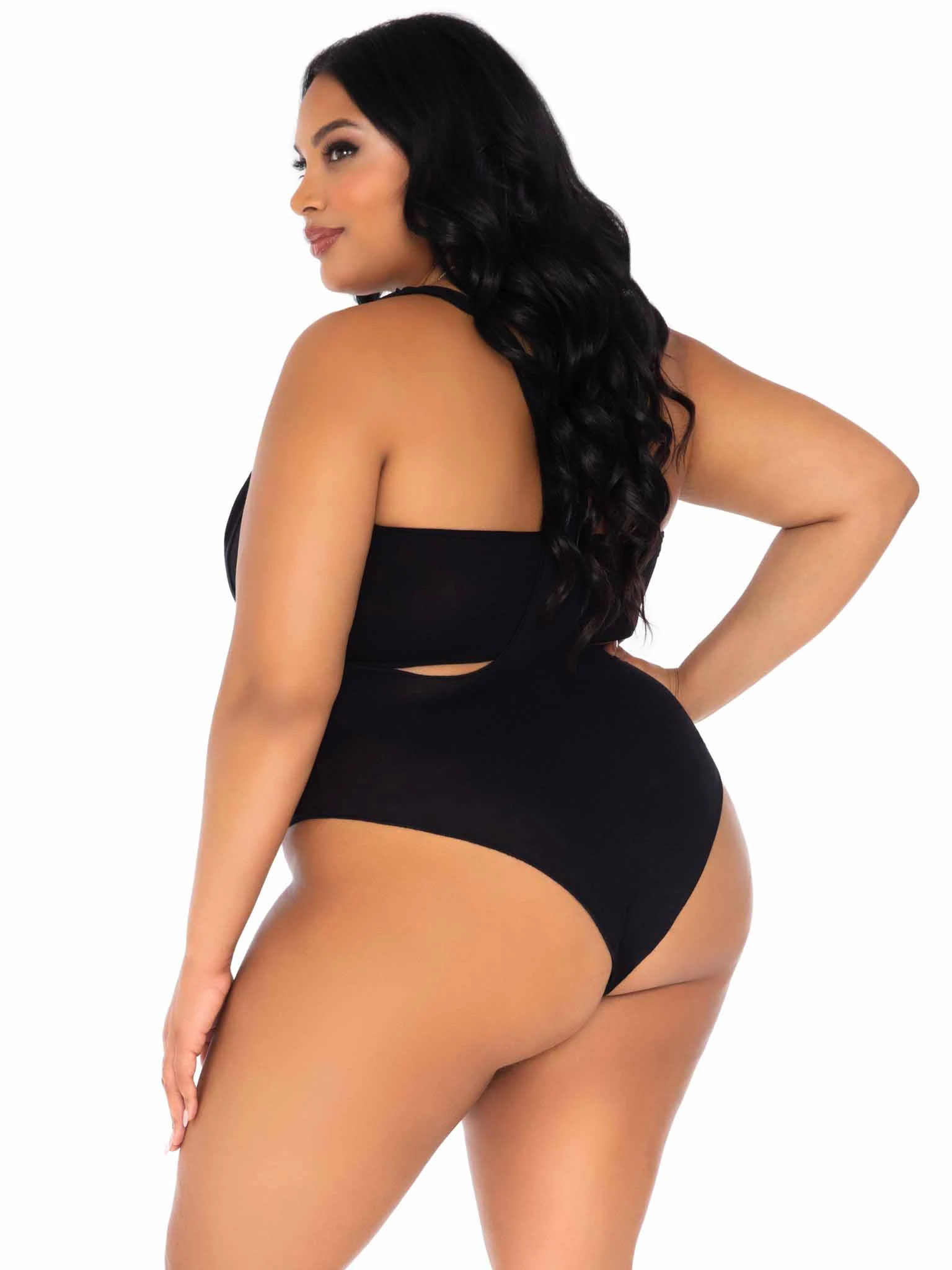 SutXKEotHjtUmTuIML210F1yrE6sXhOD 2 Pc Bandeau and Suspender Bodysuit - 1x/2x - Black - Image 1