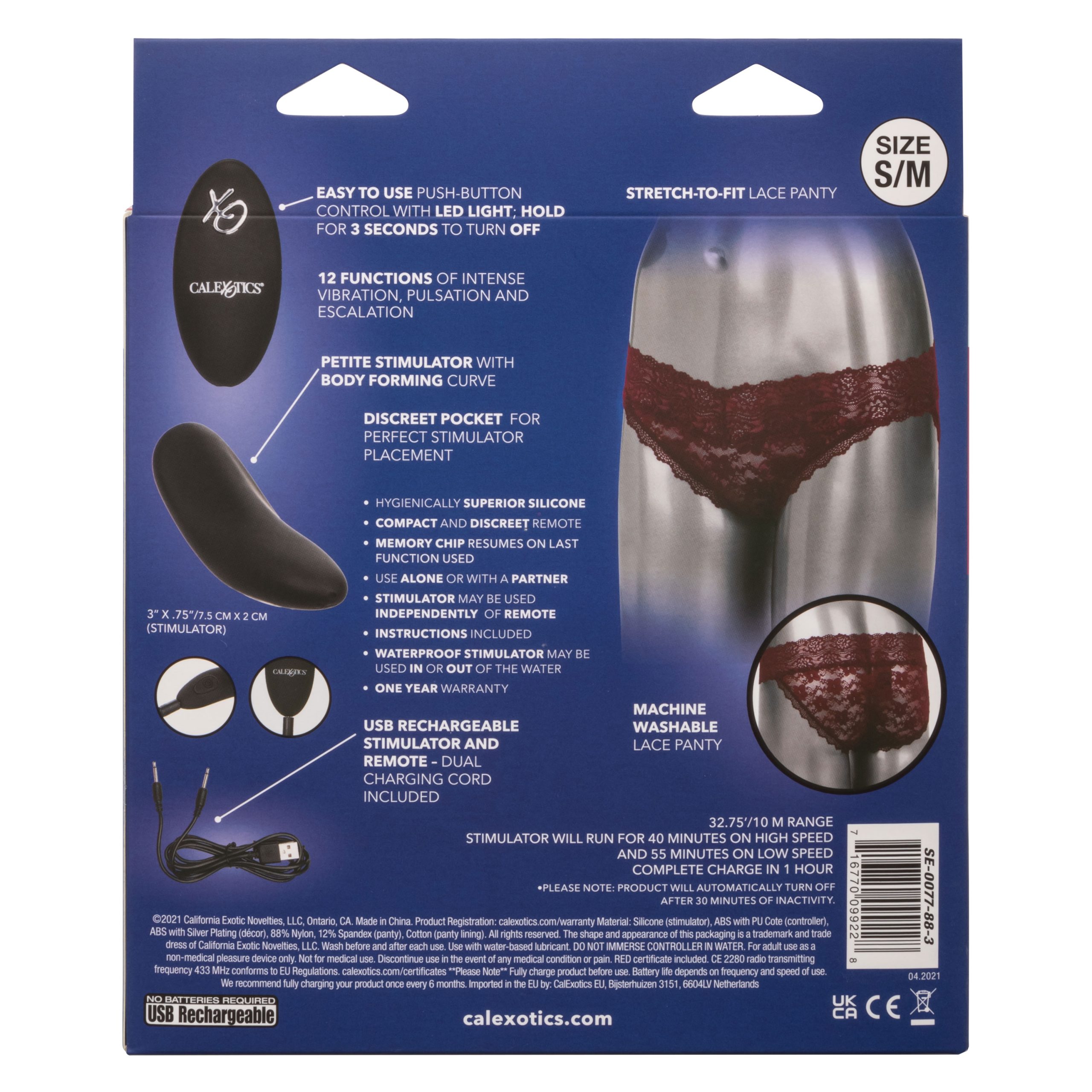 T5EQwPCFPFVDT6vYdOGngX9cddh5aB8I Remote Control Lace Panty Set - S/ M - Burgundy - Image 1