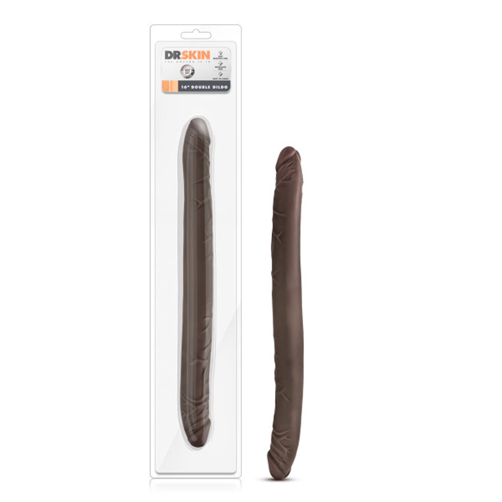 T85z49GUFkCPnnXqFjutjZhaME8IyXym Dr. Skin - 16 Inch Double Dildo - Chocolate - Image 1