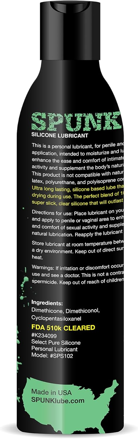 TMHgwtLJ Spunk Lube Pure Silicone Cap 8 Fl Oz - Image 1