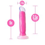 Neo Elite Glow in the Dark - Marquee - 8 Inch Silicone Dual Density Dildo - Neon Pink - Image 4