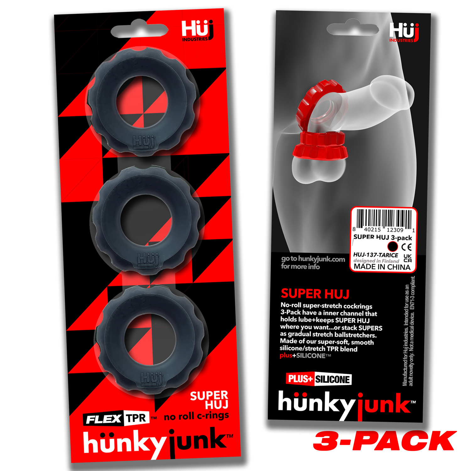 TdZQdICm9vnBwW4oEuNEh1QOxRLqpE9v Super Huj - 3-Pack Cockrings - Tar Ice - Image 1