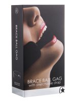 Brace Ball Gag W / Stretchable Strap - Black