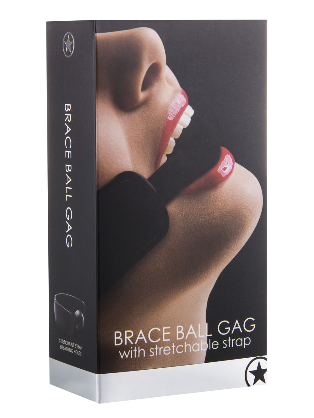 TjquyIWqxdF232sPZUkgMfaeF7mhgREC Brace Ball Gag W / Stretchable Strap - Black - Image 1