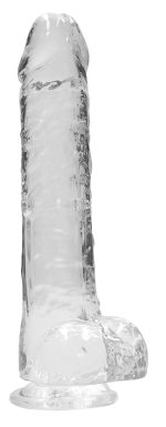 9 Inch Realistic Dildo With Balls - Translucent - Image 3