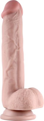 Real Skin 9" Dual Layer Dildo - Beige - Image 5
