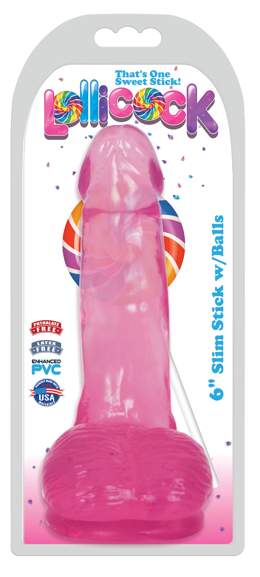CN-09-0429-11 Chocolate 6" Lollicock 6 Inch Slim Stick With Balls - Cherry Ice - Image 1