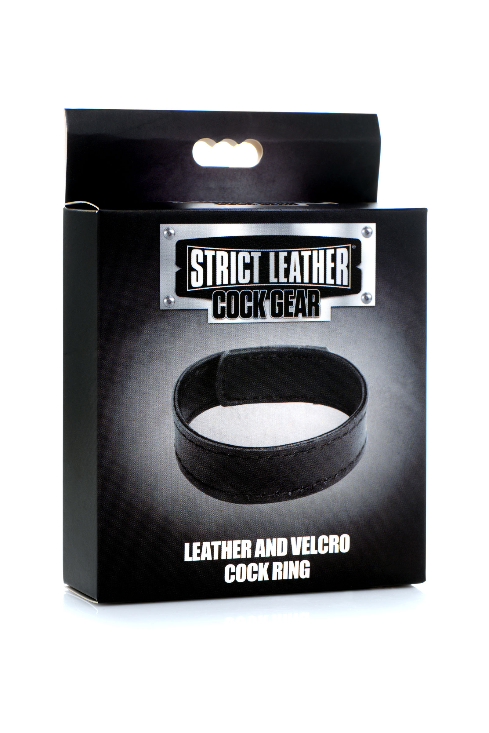 UGfOWkElbRnt6K4j3FfeyKgybACoukg3 Leather and Velcro Cock Ring - Black - Image 1