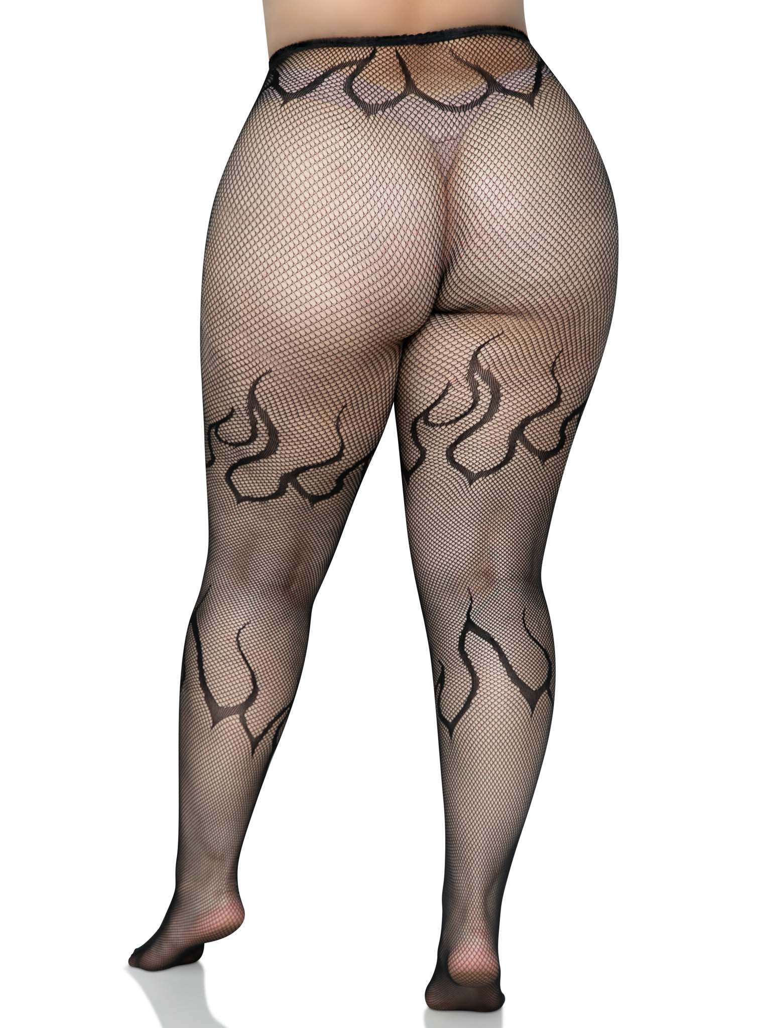 VAtickI0JTRMKM7gUvFmjBDOo6jrj448 Flame Net Tights - 1x/2x - Black - Image 1